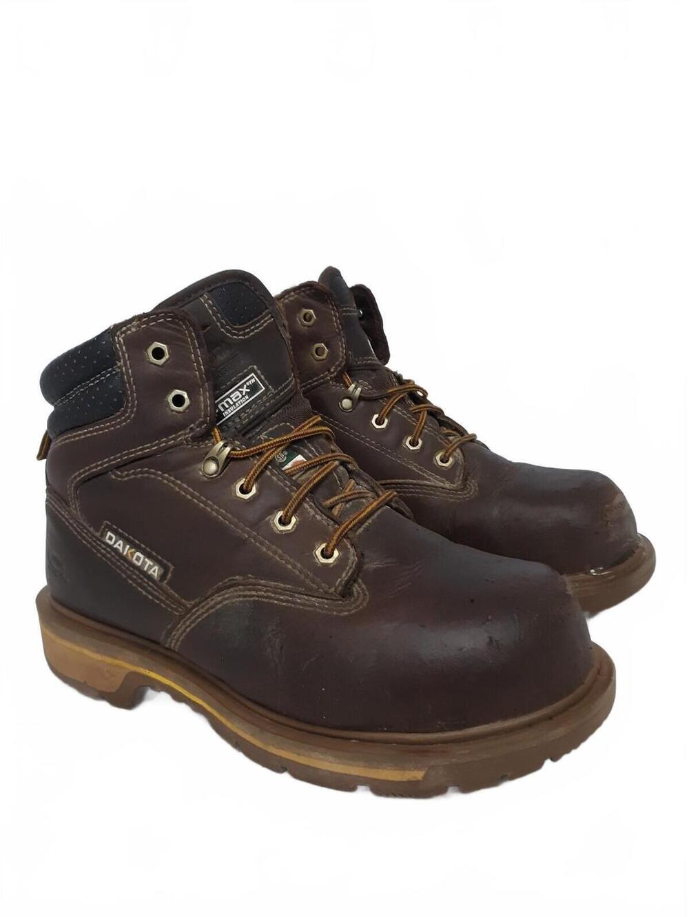 Dakota Men's 6'' Quad Comfort Steel Toe Comp Plate Work Boots 6114 Brown 8.5W